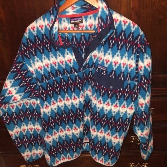 Patagonia size medium  Synchilla‎ pullover in teal black red and gray - Picture 1 of 7